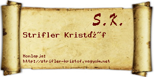 Strifler Kristóf névjegykártya
