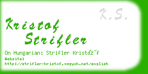 kristof strifler business card